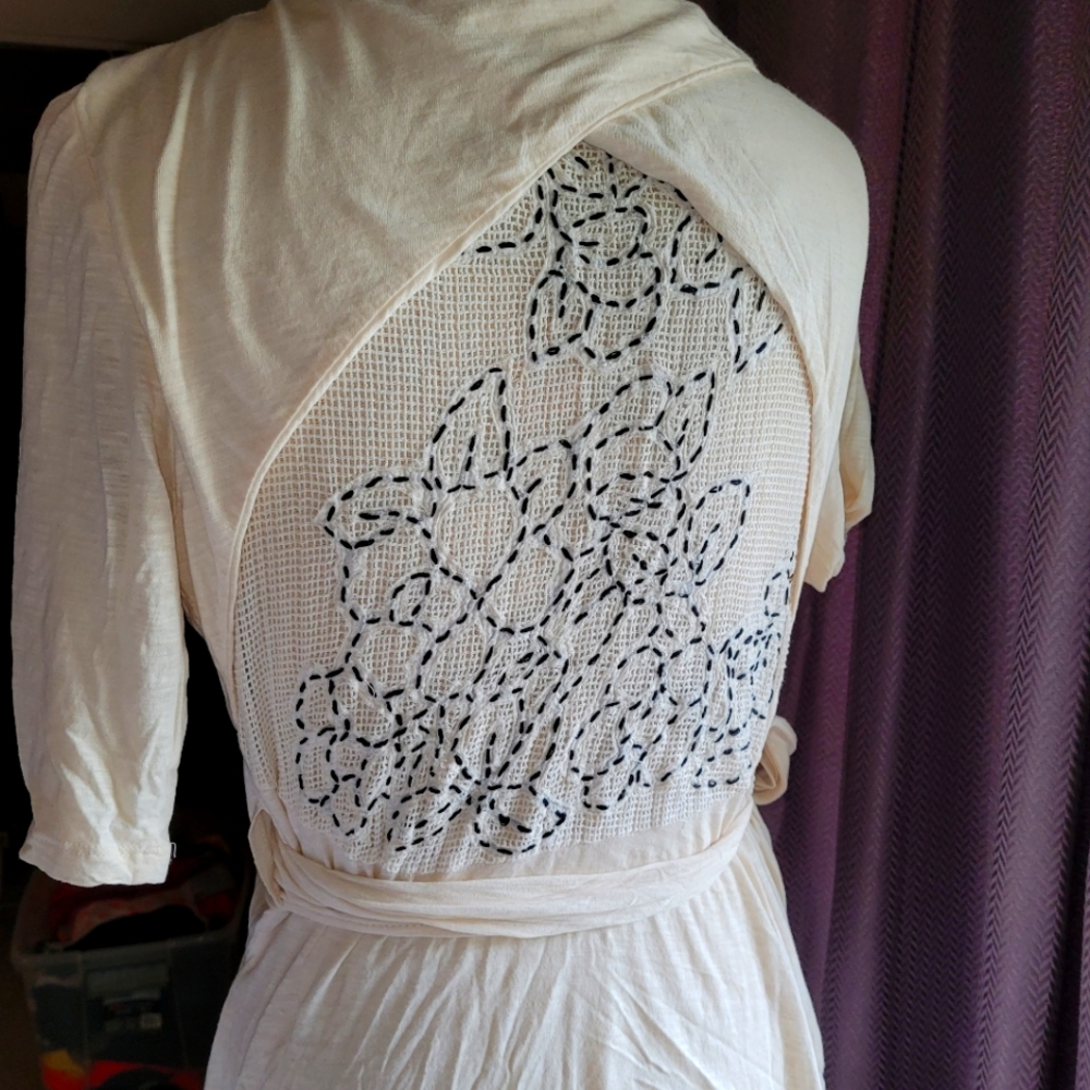 Elegant Cream Lace Back Women Top